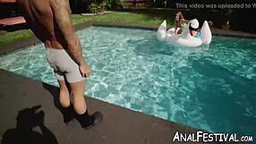 natural tits babe charley hart gets drilled hard by the pool