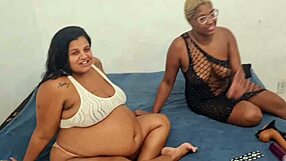 Amateur couple tries out threesome with a babe next door