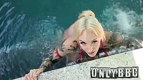 Oiled up blonde gets fucked by a BBC in Florida