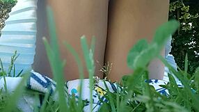 Public park antics: Whore's pissing and burping show