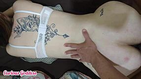 Pregnant blonde gets her armpit and ass licked by lover