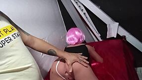 Enteada, dressed as schoolgirl, plays with sex toy so hot!