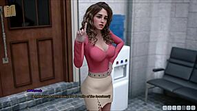 3D visual novel with a curvy girl in a cute outfit