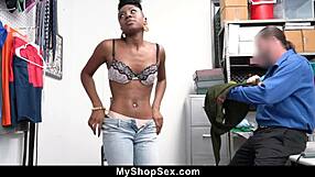 Hardcore teen caught and blackmailed by office cop