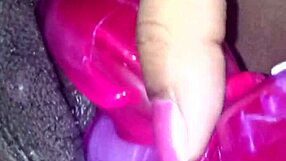 Close up of my friend’s ebony girlfriend playing with a vibrator and giving a blowjob