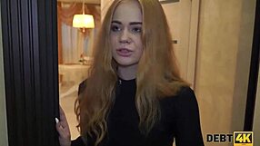 Russian teen gets her pussy shaved for debt repayment