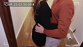 Hot Wife Cheats with Stranger in Tight Toilet Fuck