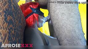 Black beauty gets her throat fucked hard