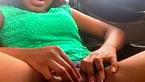 Steamy scene with a naughty girl in the car
