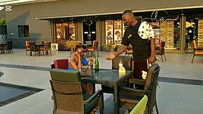 See Naija porn star's natural tits and kiss in bar
