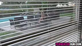 I caught my stepdad spying on me and stepson banging outdoors
