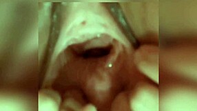 A shaved and huge pussy is stretched by fingers and hands in this homemade video