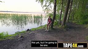 Damn! Russian Cougar Seduces Nerdy Guy While Jogging for Hot Action!