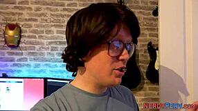 First time blowjob for nerdy British amateur