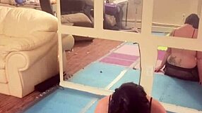 Beautiful woman with natural breasts, sexy workout