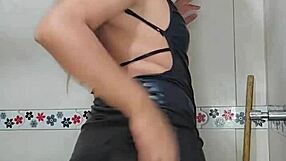 Beautiful tranies in hot bathroom scene