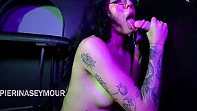 Brunette Big Ass Takes Two Dicks at Glory Hole