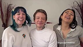 Hot amateurs in threesome action for cash and cumshots