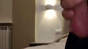 Elegant amateur in black, ripped, initiates horny acts
