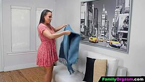 Wanna watch stepdad and stepdaughter sneak beside sleeping stepmom?