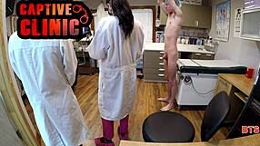 Behind the scenes, Nova Maverick strips naked for Strangers in the Night. Full bondage clinic film shows raw doctor-patient reality.