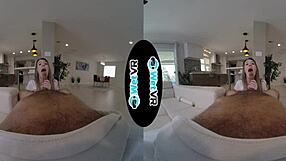 Girl Scout in wet T-shirt masturbates and has sex in VR