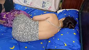 Brunette Stepsister Gets Nailed by Stepbrother While Sleeping in Taboo Homemade Scene