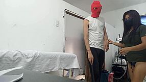 Doctor examines patient, intricately checking sensitive areas
