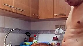 My mother-in-low is serving breakfast from her famous gap in the kitchen
