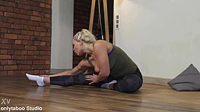 A hot MILF is playing while being alone at home