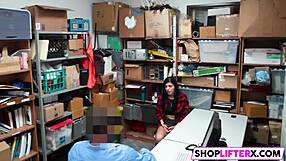 Teen Burglar Faces Two Hard Cocks in Shop