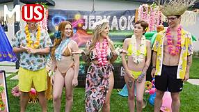 Steamy jerkaoke orgy with Madison Morgan and friends