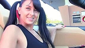 Teen girl with huge bouncing ass attracts older men
