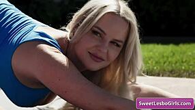 Wow! Busty Blonde Lesbians with Natural Tits Make Out Hot After Outdoor Workout - Kay Lovely, Slimthick Vic!