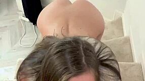 A beautiful and hot babe made a blowjob from the first view, showcasing her sensual skills