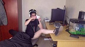 Can’t pay rent, so the gamer girl had to fuck to avoid eviction