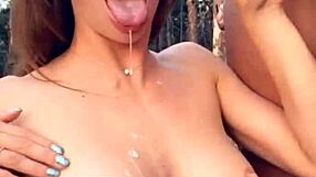 Blonde Hottie Sucks and Fucks Hard in Wild Forest Action!