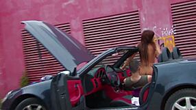 Fayna Vergara gets her shaved pussy and tight ass fingered and fucked in outdoor lingerie scene
