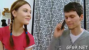 Can an innocent honey handle two hunks pounding her wet pussy sore?
