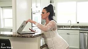 Wow, busty Mona Azar caught on cam by addicted boyfriend! She rides hard in wild action GP2758.
