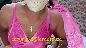 indian crossdresser lara dsouza stuns in pink satin nighty