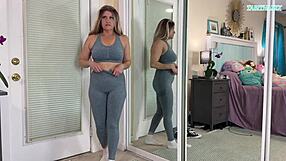 This sexy milf, TabithaXXX, tries on tight gym workout clothes in a steamy haul. It’s all safe for work!