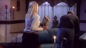Hannah deepthroats the cock right to the hilt