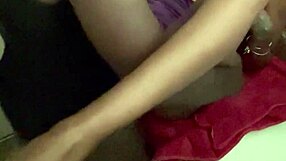 Hey, check this amateur couple banging on the counter with a messy cream pie finish