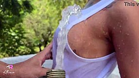 Colombian Athenea Rose bangs Max Betancur with his big cock at a public car wash.