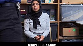 Wow! Busty Teen Ella Knox Caught Shoplifting, Rough Fucked in Guard's Office!