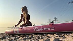 Sup Yoga With Lush Turns Wild On Water With Public Cum!