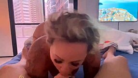 hey, watch this blonde milf's amazing blowjob