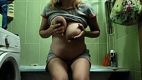 Pregnant Young Beauty Teases Her Tight Shaved Holes