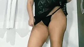 Mireladelicia Dancing in See-Through Dress with Giant Dildos Squirting